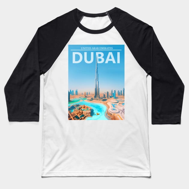 Dubai - United Arab Emirates Baseball T-Shirt by AbundanceSeed